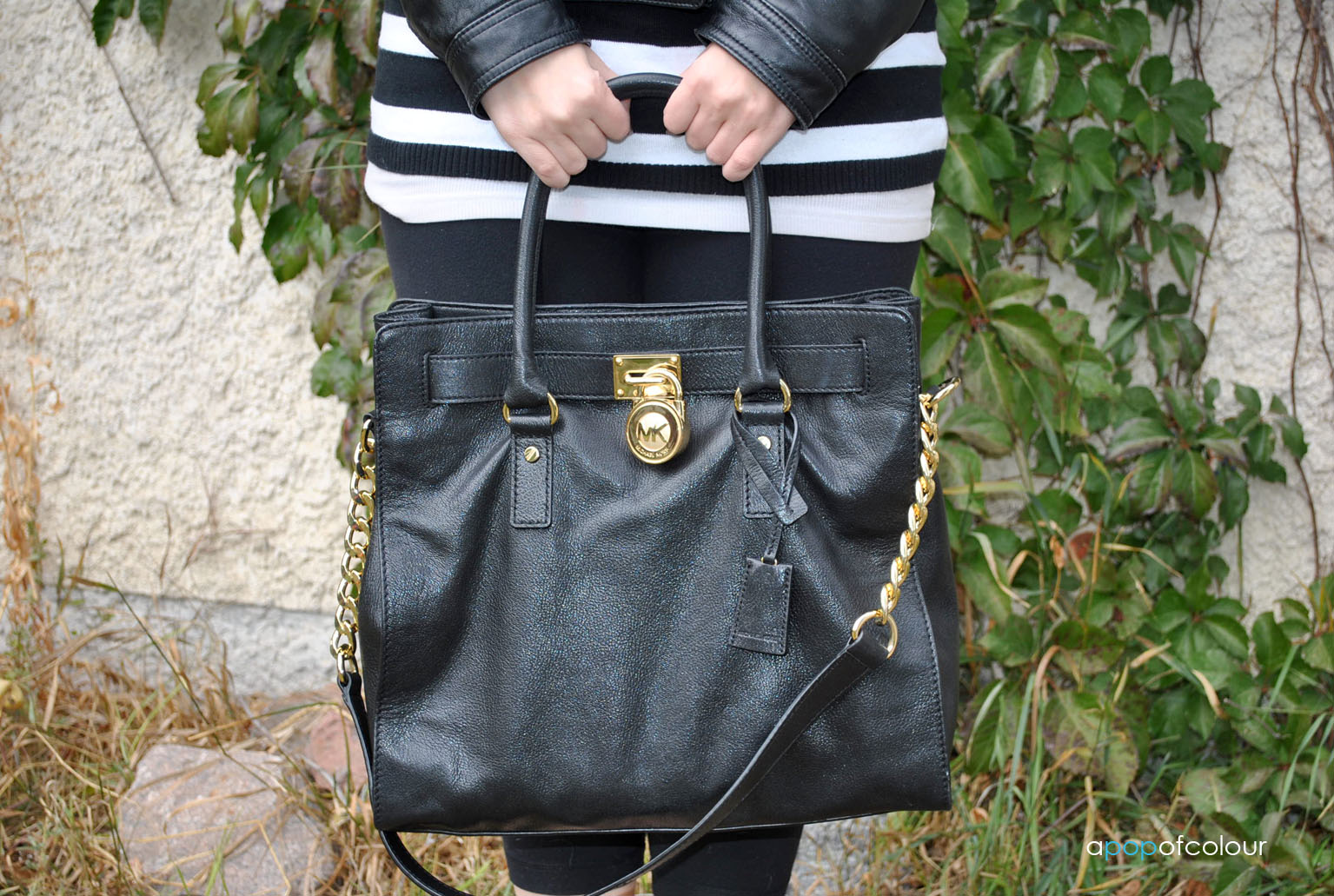 michael kors hamilton handbag black